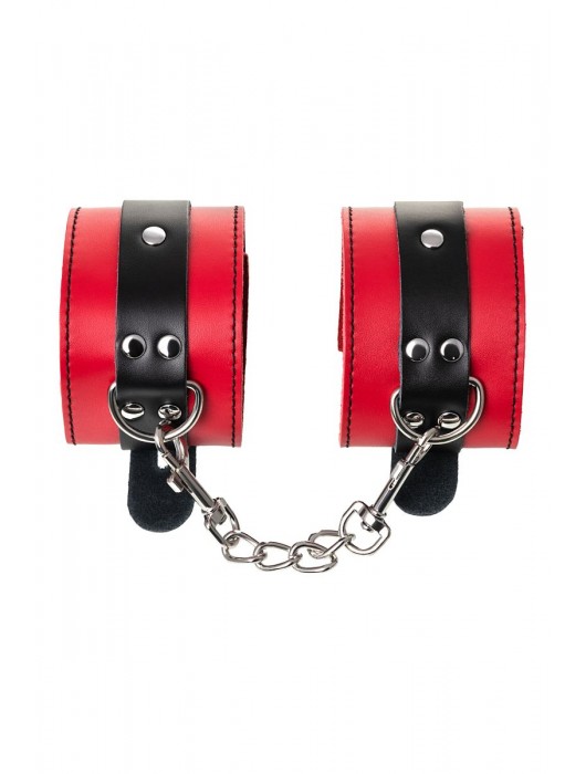 Красно-черные оковы на ноги из кожи - ToyFa - купить с доставкой в Петрозаводске