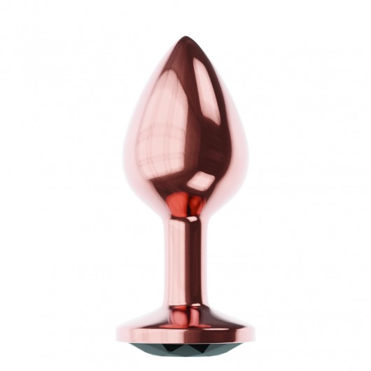Пробка цвета розового золота с черным кристаллом Diamond Jet Shine L - 8,3 см. - Lola Games - купить с доставкой в Петрозаводске