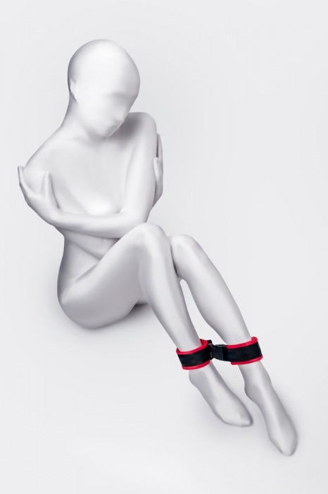 Красно-черные велюровые оковы Anonymo - ToyFa - купить с доставкой в Петрозаводске