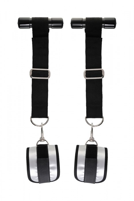 Черно-серебристые фиксаторы для рук на дверь Anonymo - ToyFa - купить с доставкой в Петрозаводске