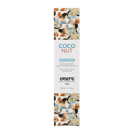 Разогревающее массажное масло с ароматом кокоса Gourmet Coconut - 50 мл. - Exsens - купить с доставкой в Петрозаводске