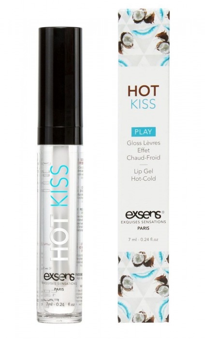 Блеск для губ Hot Kiss Coconut с ароматом кокоса - 7 мл. - Exsens - купить с доставкой в Петрозаводске