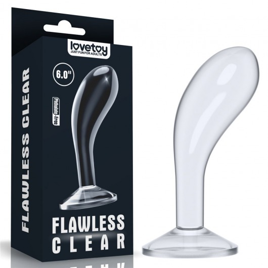 Прозрачный стимулятор простаты Flawless Clear Prostate Plug - 15 см. - Lovetoy - в Петрозаводске купить с доставкой
