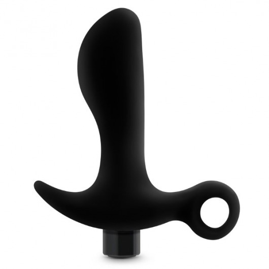 Черный анальный вибратор Silicone Vibrating Prostate Massager 01 - 10,8 см. - Blush Novelties - в Петрозаводске купить с доставкой