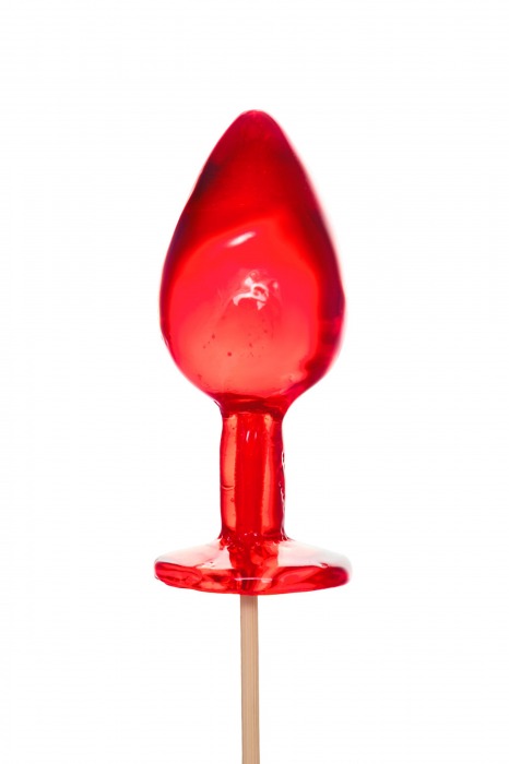 Красный леденец в форме малой анальной пробки со вкусом виски - Sosuчki - купить с доставкой в Петрозаводске