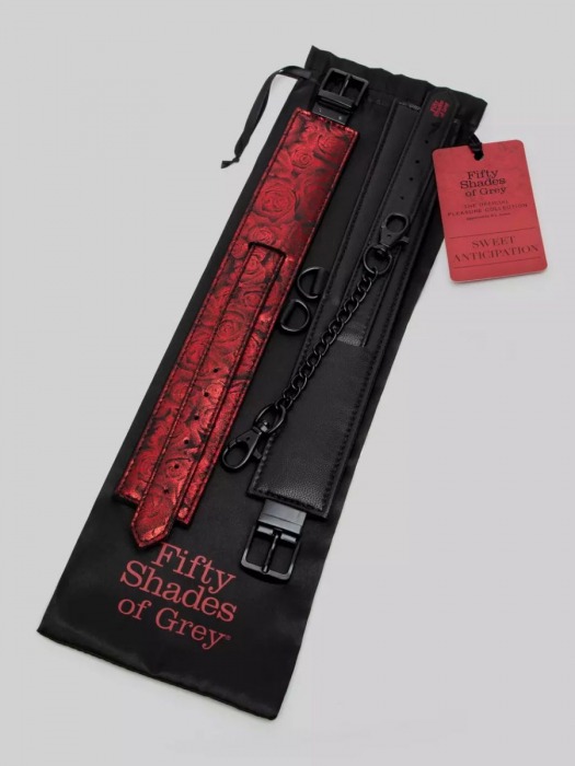 Красно-черные оковы Reversible Faux Leather Ankle Cuffs - Fifty Shades of Grey - купить с доставкой в Петрозаводске