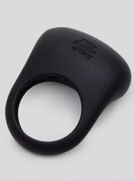 Черное эрекционное виброкольцо Sensation Rechargeable Vibrating Love Ring - Fifty Shades of Grey - в Петрозаводске купить с доставкой
