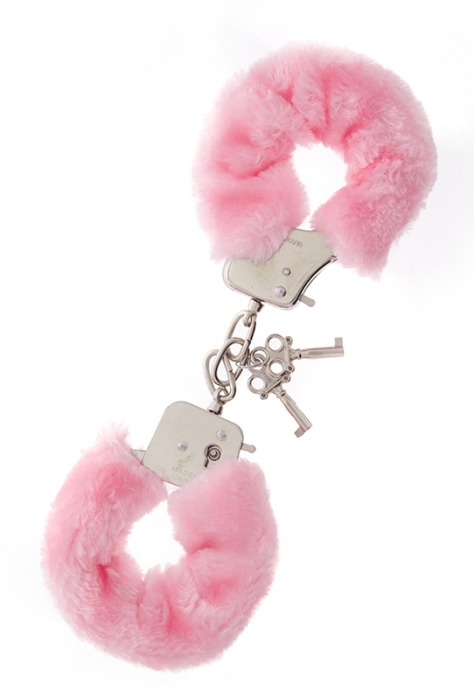 Металлические наручники с розовой меховой опушкой METAL HANDCUFF WITH PLUSH PINK - Dream Toys - купить с доставкой в Петрозаводске