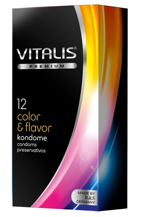 Цветные ароматизированные презервативы VITALIS PREMIUM color   flavor - 12 шт. - Vitalis - купить с доставкой в Петрозаводске
