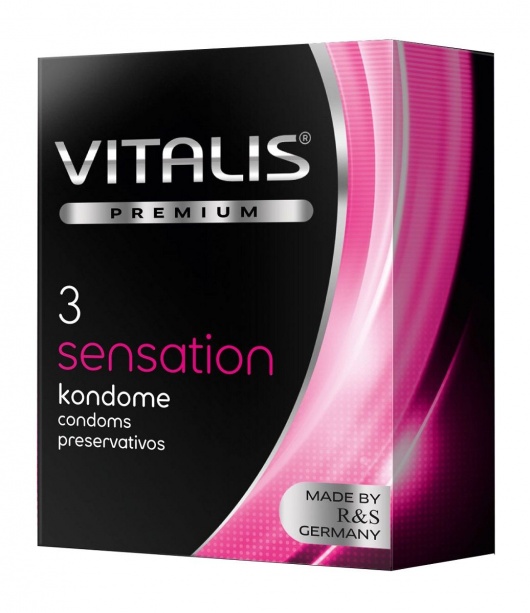 Презервативы с пупырышками и кольцами VITALIS PREMIUM sensation - 3 шт. - Vitalis - купить с доставкой в Петрозаводске