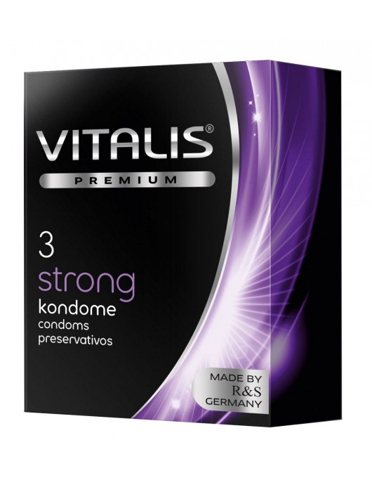 Презервативы с утолщенной стенкой VITALIS PREMIUM strong - 3 шт. - Vitalis - купить с доставкой в Петрозаводске