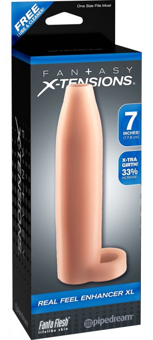 Телесная насадка Real Feel Enhancer XL - 17 см. - Pipedream - в Петрозаводске купить с доставкой