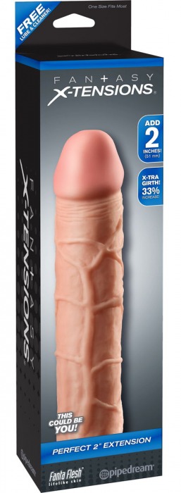 Телесная насадка Fantasy X-tensions Perfect 2  Extension - 20,3 см. - Pipedream - в Петрозаводске купить с доставкой