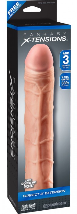 Телесная удлиняющая насадка Perfect 3 Extension - 22 см. - Pipedream - в Петрозаводске купить с доставкой