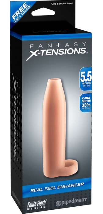 Насадка-расширитель с кольцом для подхвата мошонки Real Feel Enhancer - 14 см. - Pipedream - в Петрозаводске купить с доставкой