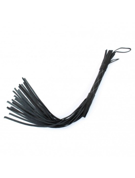 Аккуратная чёрная плетка  из натуральной кожи - БДСМ Арсенал - купить с доставкой в Петрозаводске