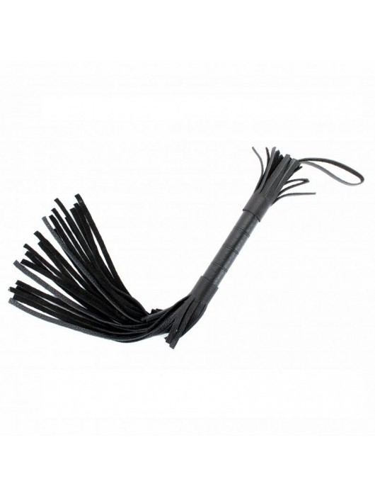 Короткая чёрная плетка из натуральной кожи - БДСМ Арсенал - купить с доставкой в Петрозаводске