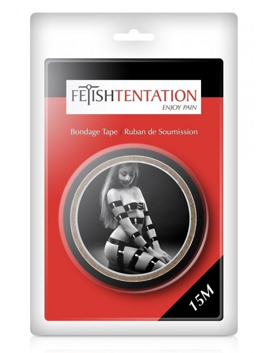 Черный скотч для фиксации - 15 м. - Fetish Tentation - купить с доставкой в Петрозаводске