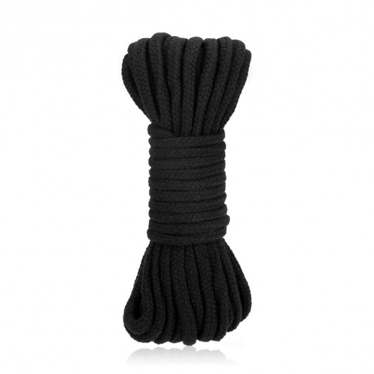 Черная хлопковая веревка для связывания Bondage Rope - 10 м. - Lux Fetish - купить с доставкой в Петрозаводске