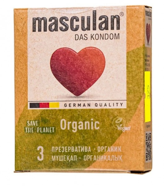 Экологически чистые презервативы Masculan Organic - 3 шт. - Masculan - купить с доставкой в Петрозаводске
