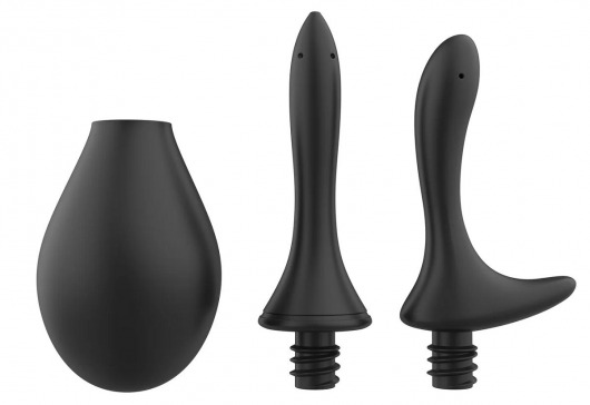 Черный анальный душ Nexus Anal Douche Set с 2 сменными насадками - Nexus Range - купить с доставкой в Петрозаводске