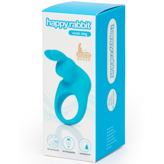 Голубое эрекционное виброкольцо Happy Rabbit Rechargeable Rabbit Cock Ring - Happy Rabbit - в Петрозаводске купить с доставкой