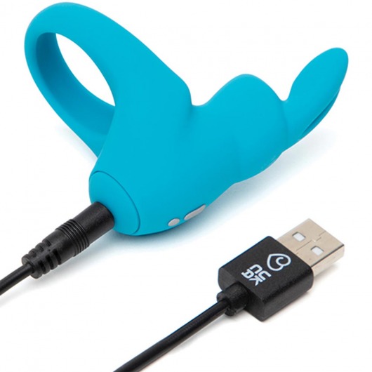 Голубое эрекционное виброкольцо Happy Rabbit Rechargeable Rabbit Cock Ring - Happy Rabbit - в Петрозаводске купить с доставкой