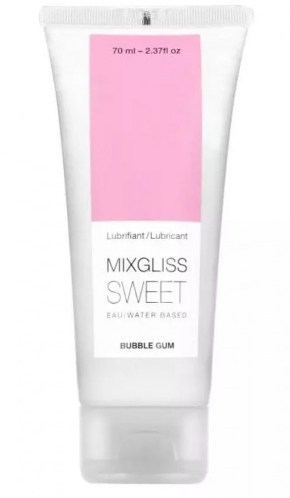 Смазка на водной основе Mixgliss Sweet с ароматом бабл-гам - 70 мл. - Mixgliss - купить с доставкой в Петрозаводске
