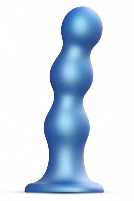 Голубая насадка Strap-On-Me Dildo Plug Balls size L - Strap-on-me - купить с доставкой в Петрозаводске