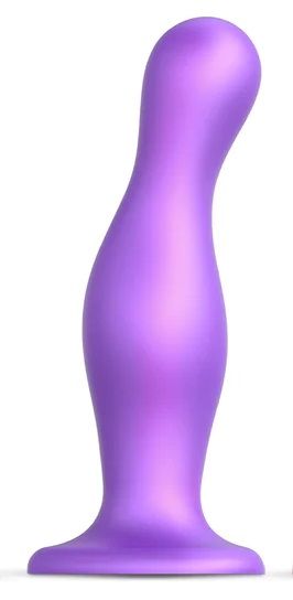 Фиолетовая насадка Strap-On-Me Dildo Plug Curvy size L - Strap-on-me - купить с доставкой в Петрозаводске