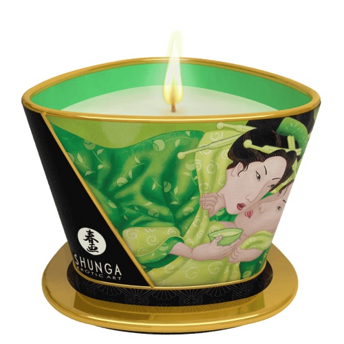 Массажная свеча Exotic Green Tea с ароматом зелёного чая - 170 мл. - Shunga - купить с доставкой в Петрозаводске