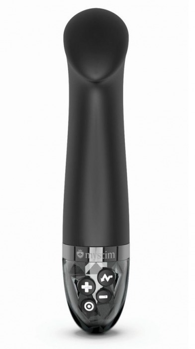 Черный вибратор с функцией электростимуляции Right on Ron - 17 см. - MyStim - купить с доставкой в Петрозаводске