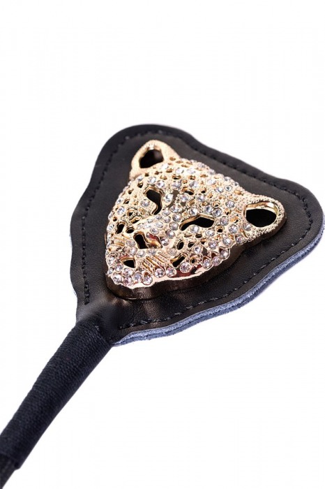 Чёрный стек с фигуркой леопарда на наконечнике - 21 см. - ToyFa - купить с доставкой в Петрозаводске