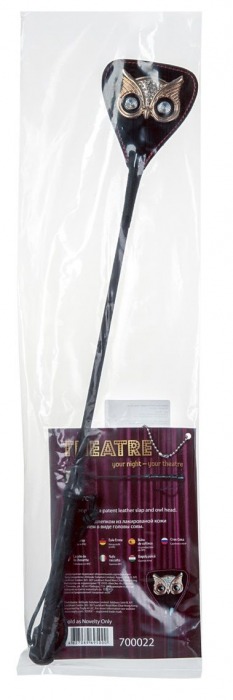 Чёрный стек с совой на кожаном наконечнике - 24 см. - ToyFa - купить с доставкой в Петрозаводске