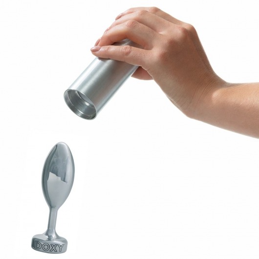 Серебристая анальная втулка Doxy Smooth Butt Plug - 10,5 см. - Doxy