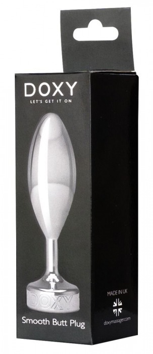 Серебристая анальная втулка Doxy Smooth Butt Plug - 10,5 см. - Doxy