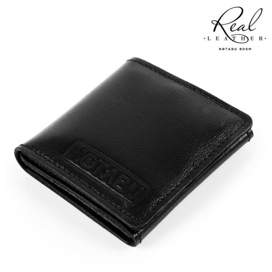 Черный кожаный кондомхолдер Notabu - Notabu - купить с доставкой в Петрозаводске