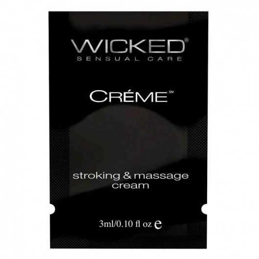 Крем для массажа и мастурбации Wicked Stroking and Massage Creme - 3 мл. - Wicked - купить с доставкой в Петрозаводске