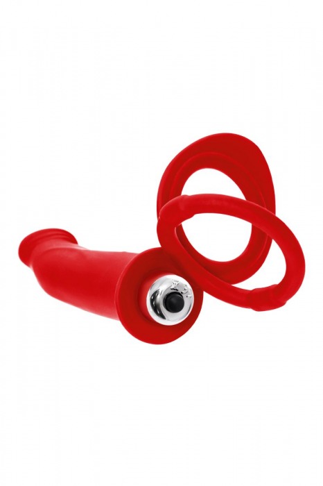 Красная насадка на пенис для двойного проникновения - 19 см. - ToyFa - купить с доставкой в Петрозаводске