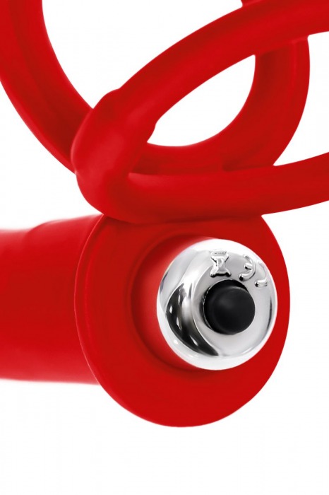 Красная насадка на пенис для двойного проникновения - 19 см. - ToyFa - купить с доставкой в Петрозаводске