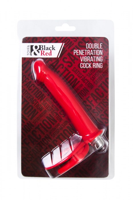 Красная насадка на пенис для двойного проникновения - 19 см. - ToyFa - купить с доставкой в Петрозаводске