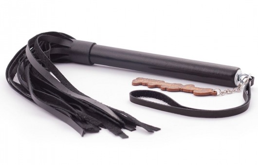 Черная кожаная плеть  Индиго  - 50 см. - Crazy Handmade - купить с доставкой в Петрозаводске