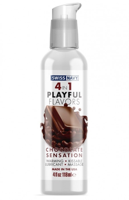 Массажный гель 4-в-1 Chocolate Sensation с ароматом шоколада - 118 мл. - Swiss navy - купить с доставкой в Петрозаводске