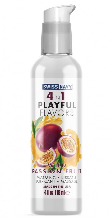 Массажный гель 4-в-1 Wild Passion Fruit с ароматом маракуйи - 118 мл. - Swiss navy - купить с доставкой в Петрозаводске