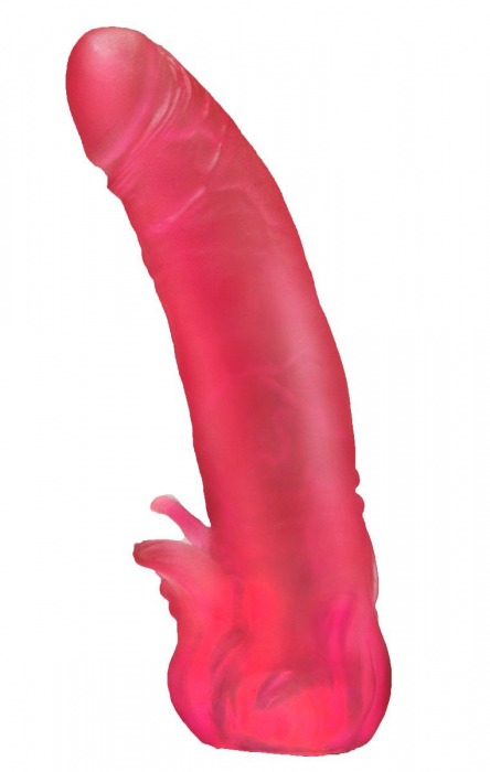 Розовая насадка для страпона с клиторальными лепестками - 18,5 см. - LOVETOY (А-Полимер) - купить с доставкой в Петрозаводске