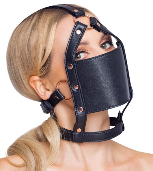 Черный намордник с кляпом-шаром Head Harness With A Gag - Orion - купить с доставкой в Петрозаводске