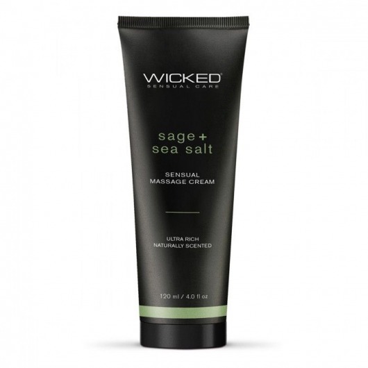 Массажный легкий крем WICKED Sage plus Sea Salt - 120 мл. - Wicked - купить с доставкой в Петрозаводске