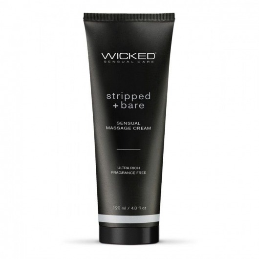 Массажный легкий крем WICKED Stripped plus Bare - 120 мл. - Wicked - купить с доставкой в Петрозаводске