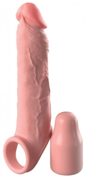 Телесная насадка-удлинитель 2 Inch Silicone X-tension with Strap - 20,3 см. - Pipedream - в Петрозаводске купить с доставкой