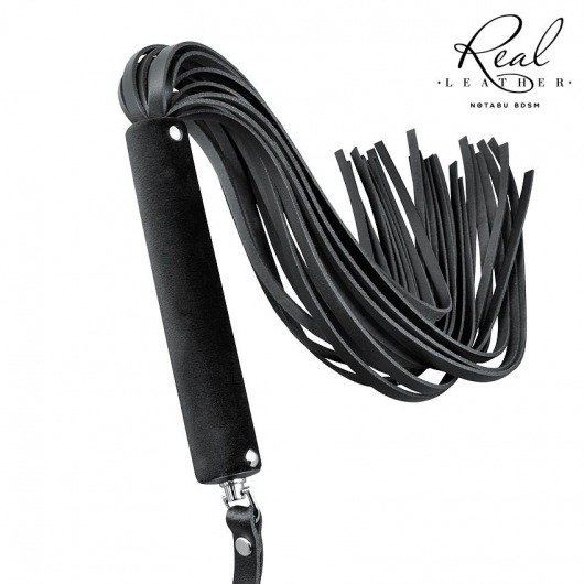 Черная кожаная плеть-флоггер - 84 см. - Notabu - купить с доставкой в Петрозаводске
